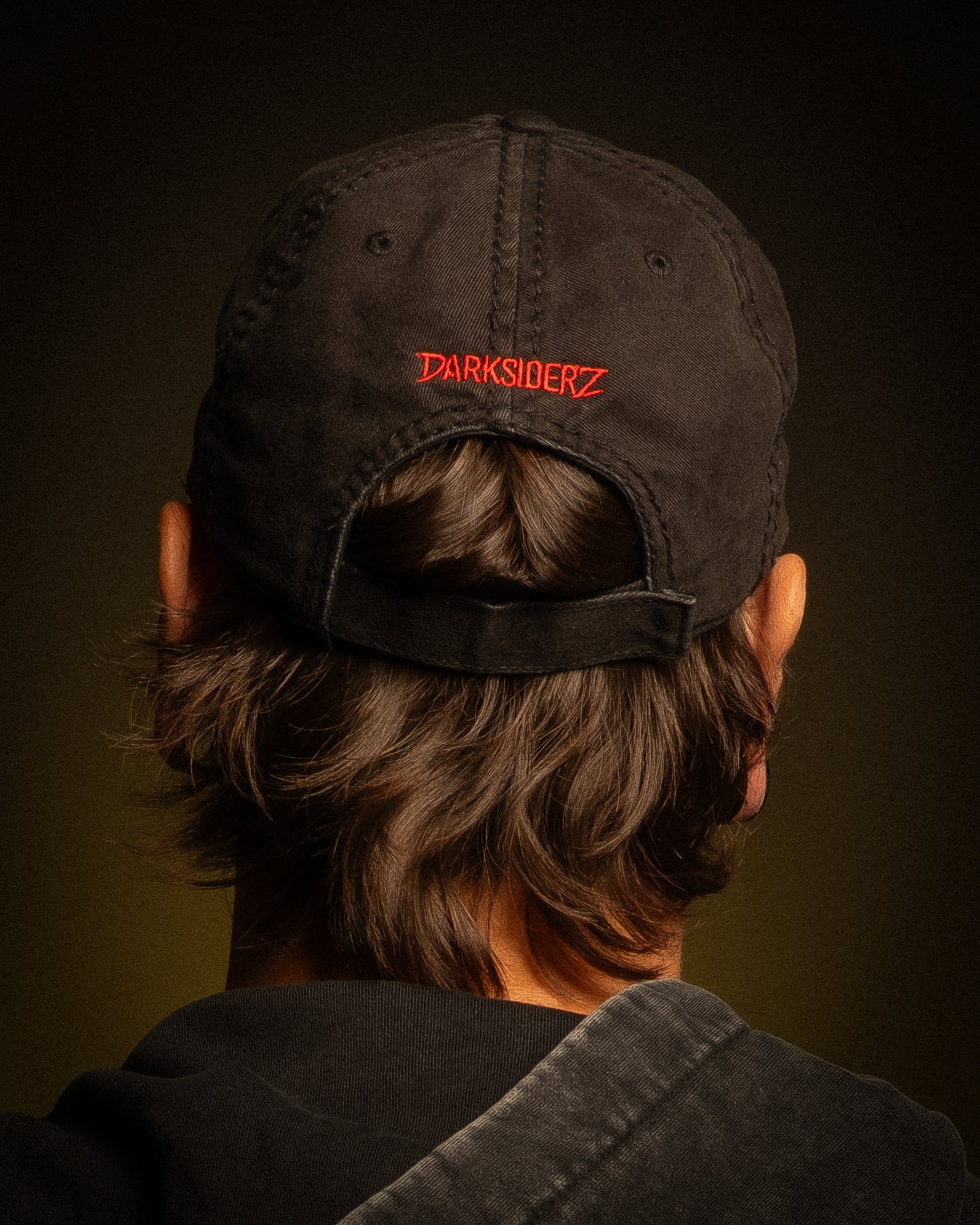 DARKSIDERZ - Red on Black Distressed Dad Hat